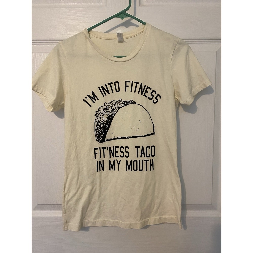 I'm Into Fitness.‎ Fit'ness Taco in My Mouth Fitted Women's Tee Large